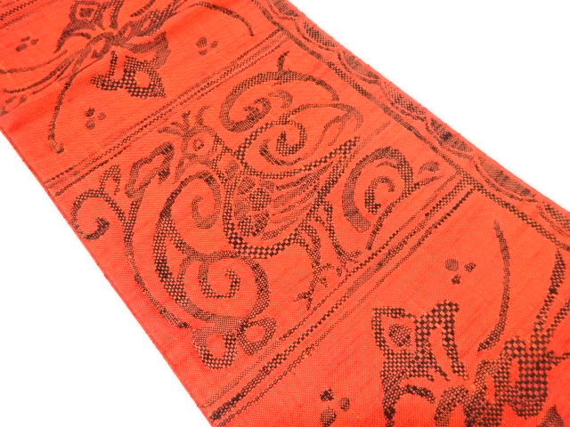 花鳥更紗模様織り出し　名古屋帯